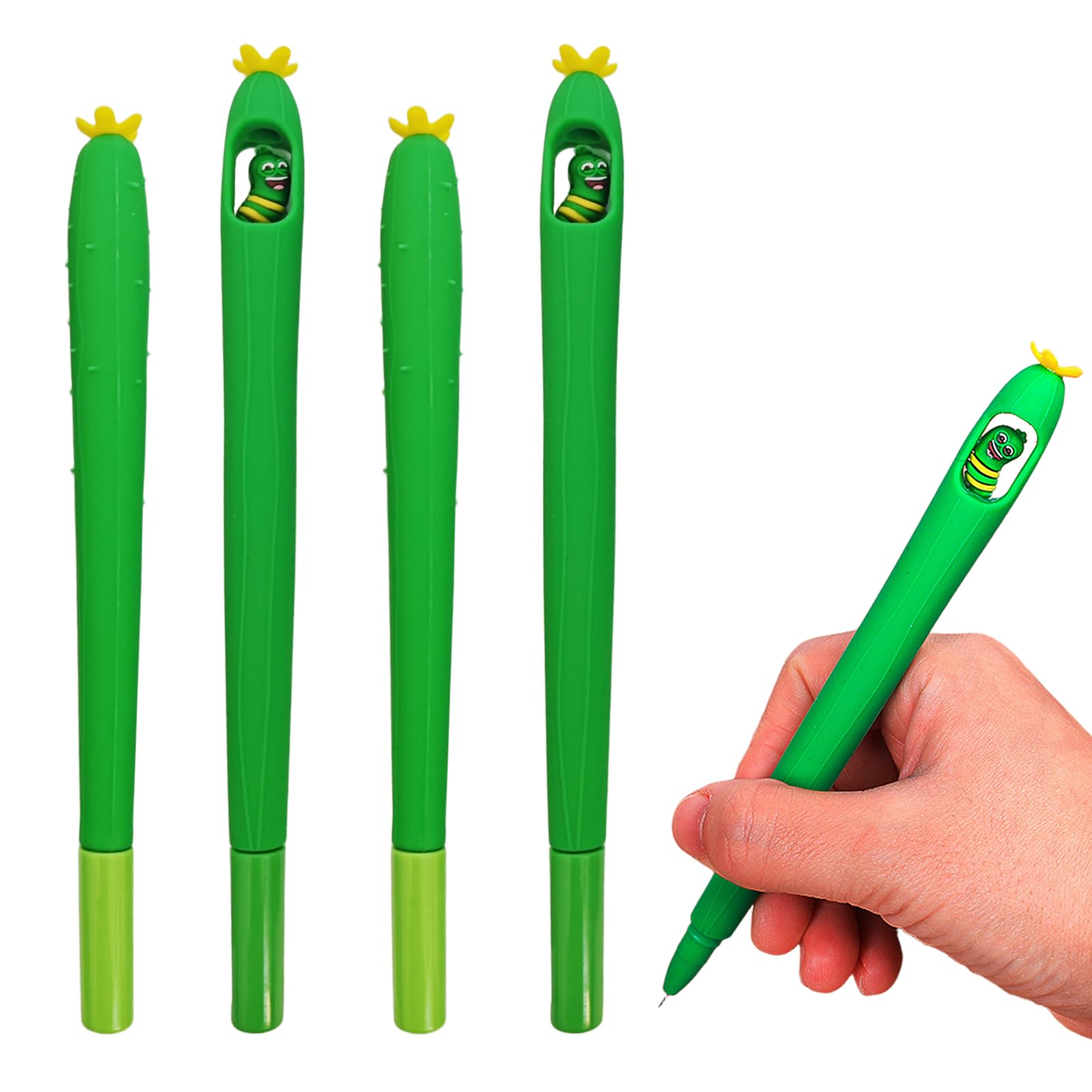 Photo 1 of (4 pcs) Pickle Pens, Fun Pickle Pens Emotional Uplifting Motivation Pen,Positive Affirmation pens, Employee Appreciation Cucumber Pen Perfect for Colleagues, Staff, Teachers