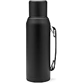 BALIBETOV Thermal Flask for mate - Vacuum Insulated With Double Stainless Steel Wall - BPA Free - A Thermic Bottle Specially Designed for Use With Mate Cup or Mate Gourd (Black, 33.8 OZ)