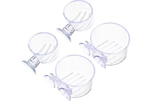 Mipcase 4Pcs Red Worm Feeder Shrimp Feeding Dish with Suction Cup Aquarium Glass Cone Feeder Cup Floating Fish Tank Feeding Food Bowl Plant Holder for Shrimp Fish