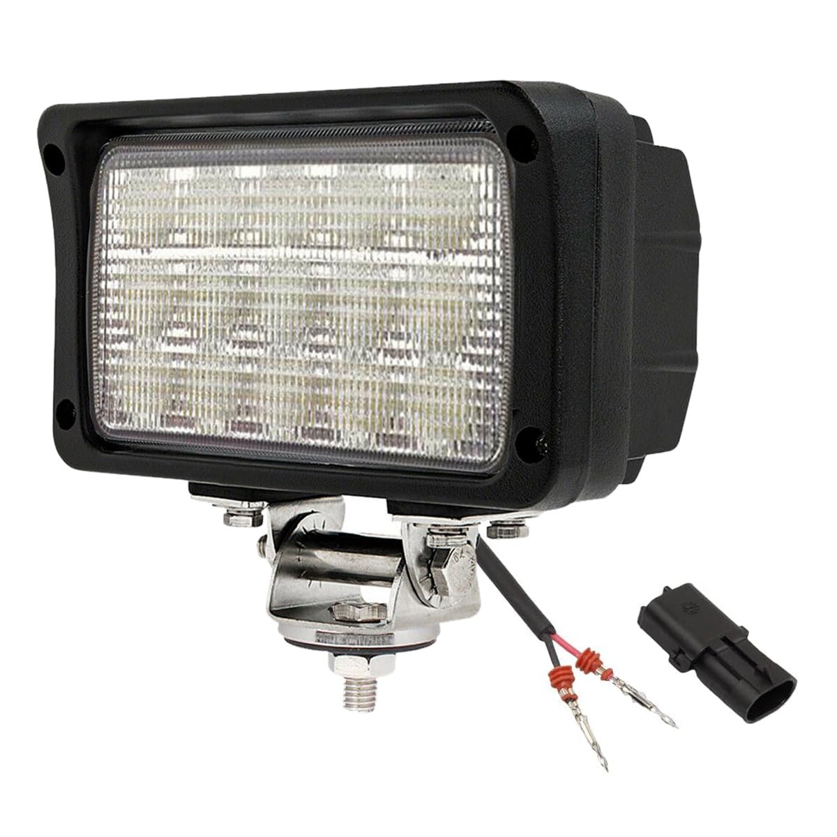 Photo 1 of AGP.1978 45W LED Work Light 6 In LED Flood Fog Lamp Ultra Brightness Rectangular 12V Compatible with John Deere Tractor Combine, Agriculture Vehicles off road, Tractor (Male Connector Flood)