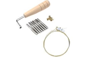 Woogim Lyre Harp Sets 7Pcs Lyre Harp Strings 7Pcs Harp Tuning Pins 1Pc Harp Tuning Wrench Harp Strings Replacement Tool Kit for Lyre Harp Harpsichord Stringed Instrument