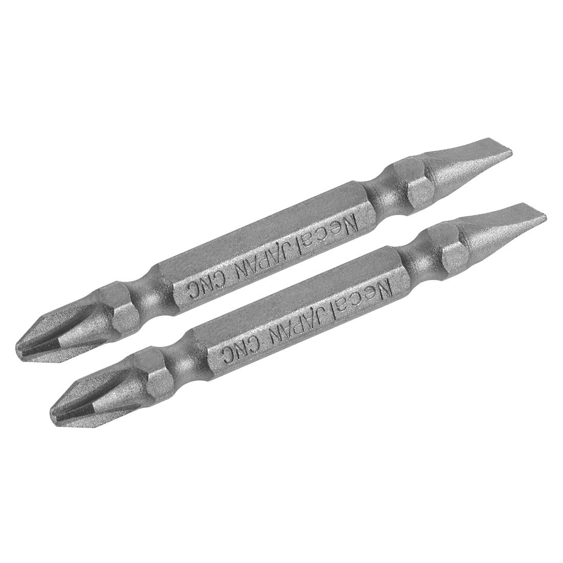 sourcing map 2 Pcs PH2/SL6 Magnetic Double Ended Screwdriver Bits, 1/4 Inch Hex Shank 2.56-inch Length S2 Power Tool