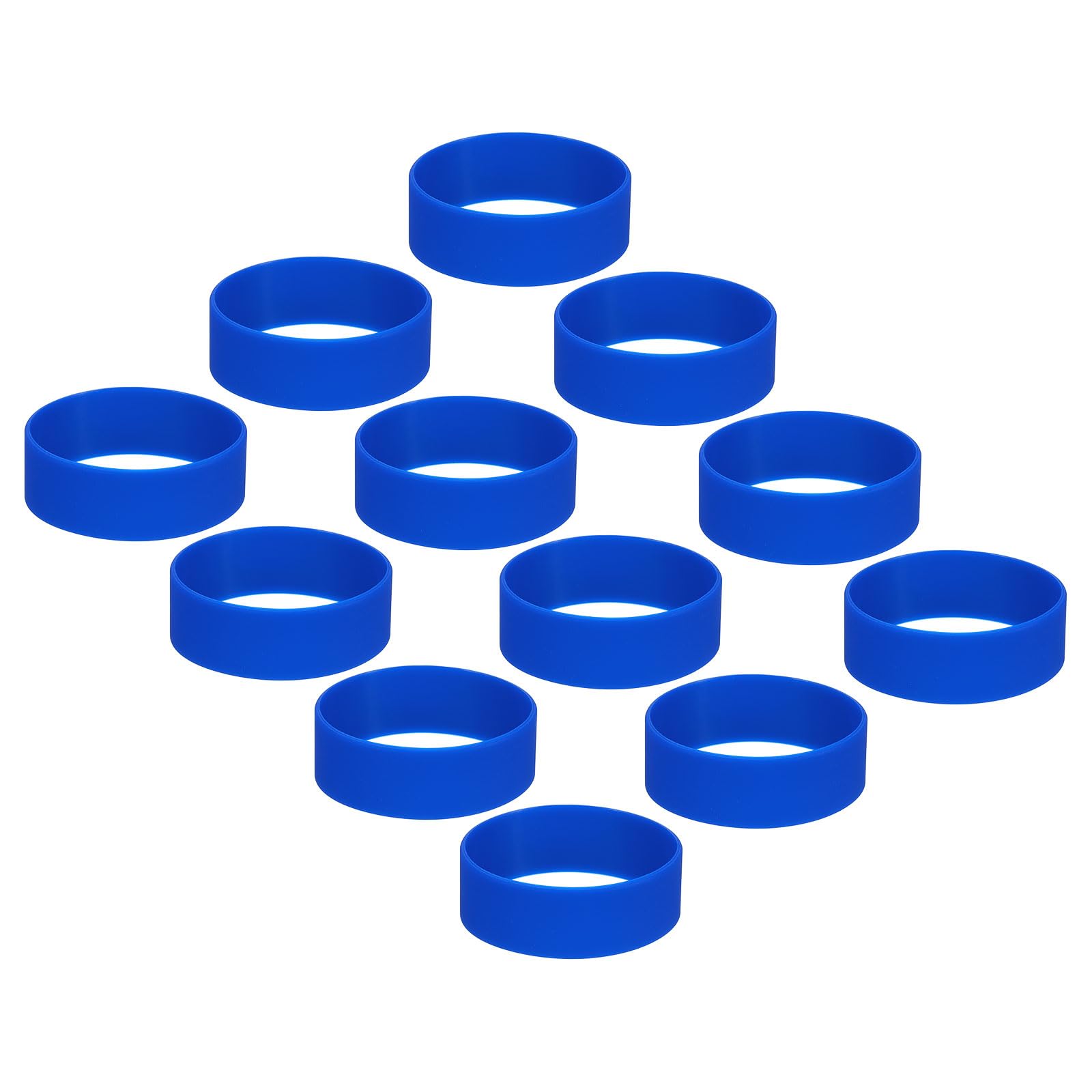 PATIKIL Elastic Sublimation Tumblers Holder Ring Bands, 12 Pcs Silicone Heat Resistant Sublimation Paper Wrap Ring for 20Oz Tumbler for DIY Craft Blue