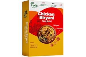 Aaj Pakao - Chicken Biryani | Ready to Eat | 300gms | Serves 1-2 | Just Heat & Eat | Ready in 5 Mins | No Preservatives, No Artificial Flavors or Colors | Pack of 1