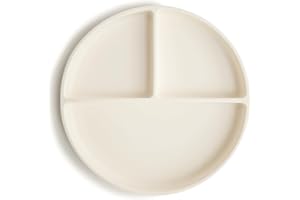 mushie Silicone Suction Plate | BPA-Free Non-Slip Design (Ivory)