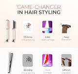 TYMO Hair Straightener Brush UK 2-in-1 Anti-Scald 5 Temp Settings 130-210C Peach view 3
