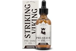 Striking Viking Unscented Pre Shave Oil - 3.3 fl oz, Pack of 1 - Slip & Glide for Safety Razors - Nourishing Hydration & Shaving Soap Alternative - Beard Oil Pre Shave