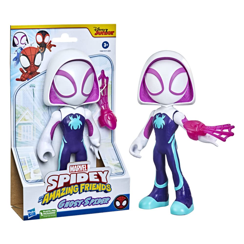 SPIDEY AND HIS AMAZING FRIENDS Hasbro Marvel Supersized Ghost-Spider Action Figure, Preschool Super Hero Toy, Kids Ages 3 and Up, Multicolor