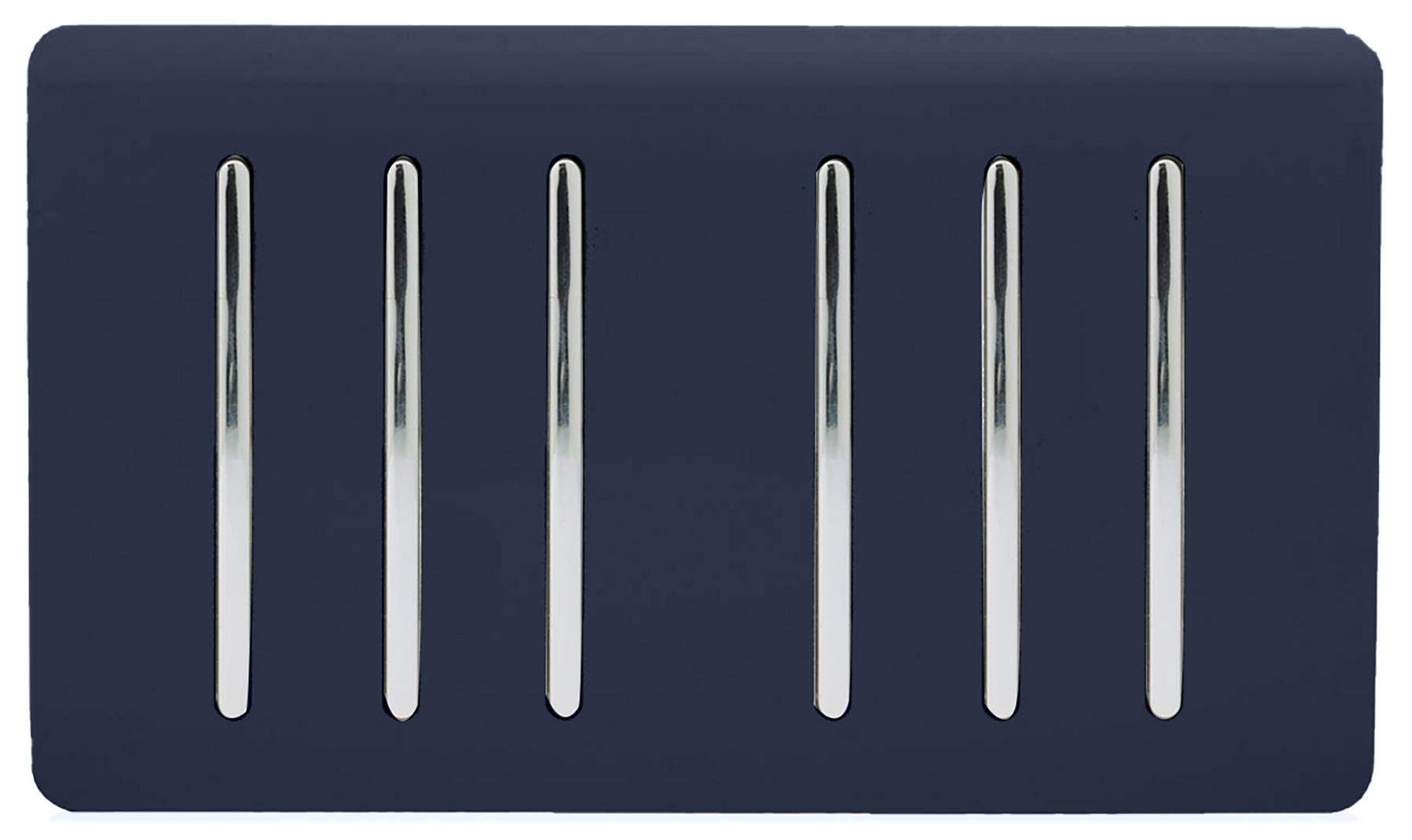 Trendi Artistic Modern Glossy 6 Gang 2 Way Rocker Double Plate Tactile Light Switch Navy