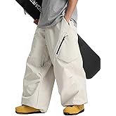 GSOU SNOW Mens Baggy Snowboard Pants Womens Snow Pants Loose Waterproof Ski Pants for Skiing