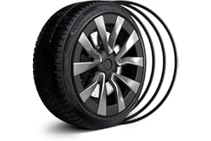 PARTS4EV Metal Wheel Rim Protector - Strips for Curb Rash Prevention - Set of 4 (Black, 22'')