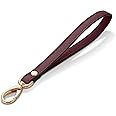 Hamdecro Wristlet Strap, Genuine Leather Wrist Lanyard Hand Strap Replacement for Wallet Purse Clutch Pouch Phone ID Badge