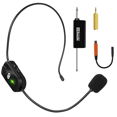 Wireless Microphone System, UHF Lapel/Headset Mic, Wide Compatible