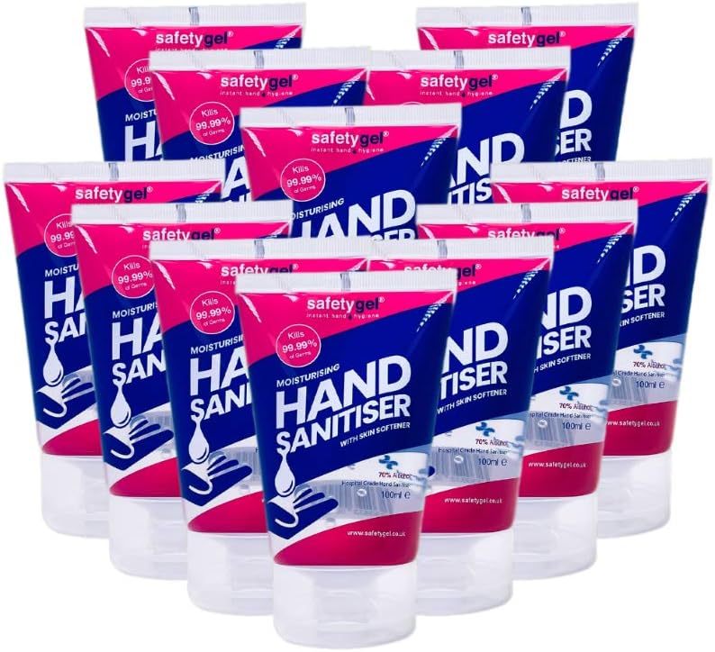 Datesand Group 12x 100ml Hand Sanitiser Gel Skin Softener Hospital Grade
