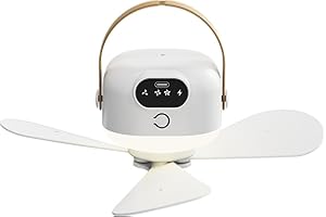 Portable Ceiling Fan with Remote Control, Rechargeable Mini Tent Fan, 2400mAh Battery Powered Light for Camping, Gazebo, Umbr