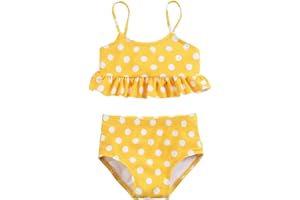 puseky Toddler Baby Girls Two Pieces Swimsuit Sleeveless Strap Bikini Swimwear Summer Beach Bathing Suit 6M-4T
