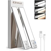 EZVALO 10inch Under Cabinet Lighting, 2500mAh Rechargeable Motion Sensor Lights Indoor with 3 Color Temps, 2 Pack Magnetic Cl