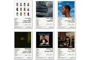 BKIOQOH A Set of 6 canvas posters,Drake Poster Views Poster Certified Lover Boy Poster Nothing Was The Same Poster More Life Poster Take Care Poster 6 Piece Set,8x12IN Canvas Prints Unframed Set of 6