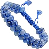 MASSIVE BEADS Double Layer Stone Chakra Healing Crystals Bracelet Yoga Beads Meditation Relax Anxiety Bangle for Unisex Women Men (Blue Quartz, 6mm)
