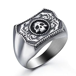 ELFASIO Vintage Ring Stainless Steel Gothic Skull