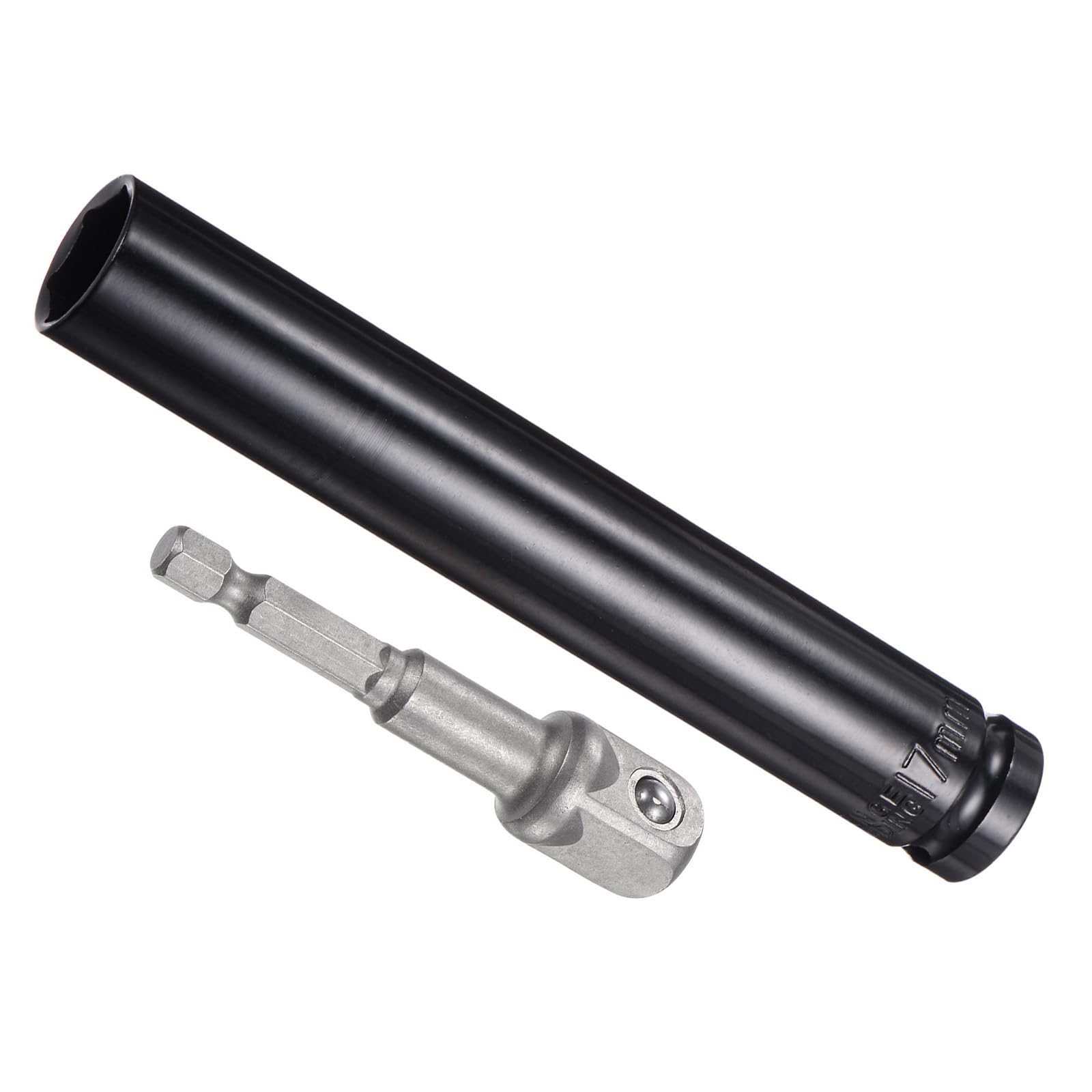 CoCud Deep Socket Set, 17mm Socket 6" Length 1/2" Drive, CR-V 6-Point Drive Socket Accessory Set with 1/4" Socket Adapter - (Applications: for Electric Hand Drill Screwdriver)