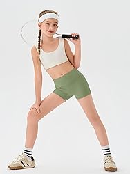 Haloumoning Girls Athletic Shorts Kids High Waisted