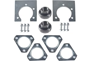 QASKEHKT Go Kart Live Axle Bearing Kit 1-1/4" Bearing Kit (3-Hole)Kit Fit Go Karts Mini Bikes / Trikes / Off Road ATV