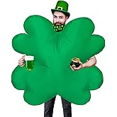 XYJKIDSES St. Patrick’s Day Inflatable Costume for Adult Inflatable Four Leaf Clover Costume Green Blow Up Funny Costume for St Particks Day Party Halloween