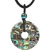 Justinstones Natural Gemstone 30mm Donut Beads Reiki Chakra Pendant Necklace Jewelry 22 Inch