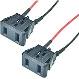 2Pcs 2 Pins US Power Socket Plug Panel 10A 125V AC Panel Mount Outlet Industrial Plug Female Connectors Adapter with 18AWG Co