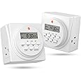 BN-LINK 7 Day Heavy Duty Digital Programmable Timer, FD60 U6, 120V, 60Hz, Dual Outlet, for Lamp Light Fan Security ETL Listed