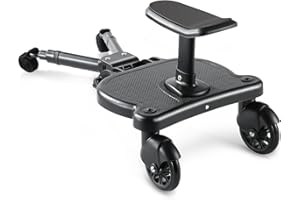 GKOKG Universal Stroller Board, 2-in-1 Stroller Rider Board, Buggy Board with Detachable Seat, Stroller Standing Board, Rider Stroller Glider Board Suitable for Most Brands of Strollers