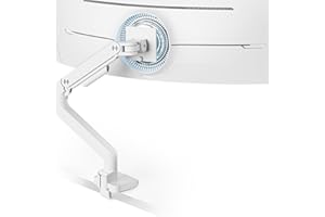 ARES WING Ultrawide Monitor Arm for 17 to 49 Inch Heavy Duty Curved Screen, Holds 44 Lbs, Adjustable Gas Spring Monitor Arm D