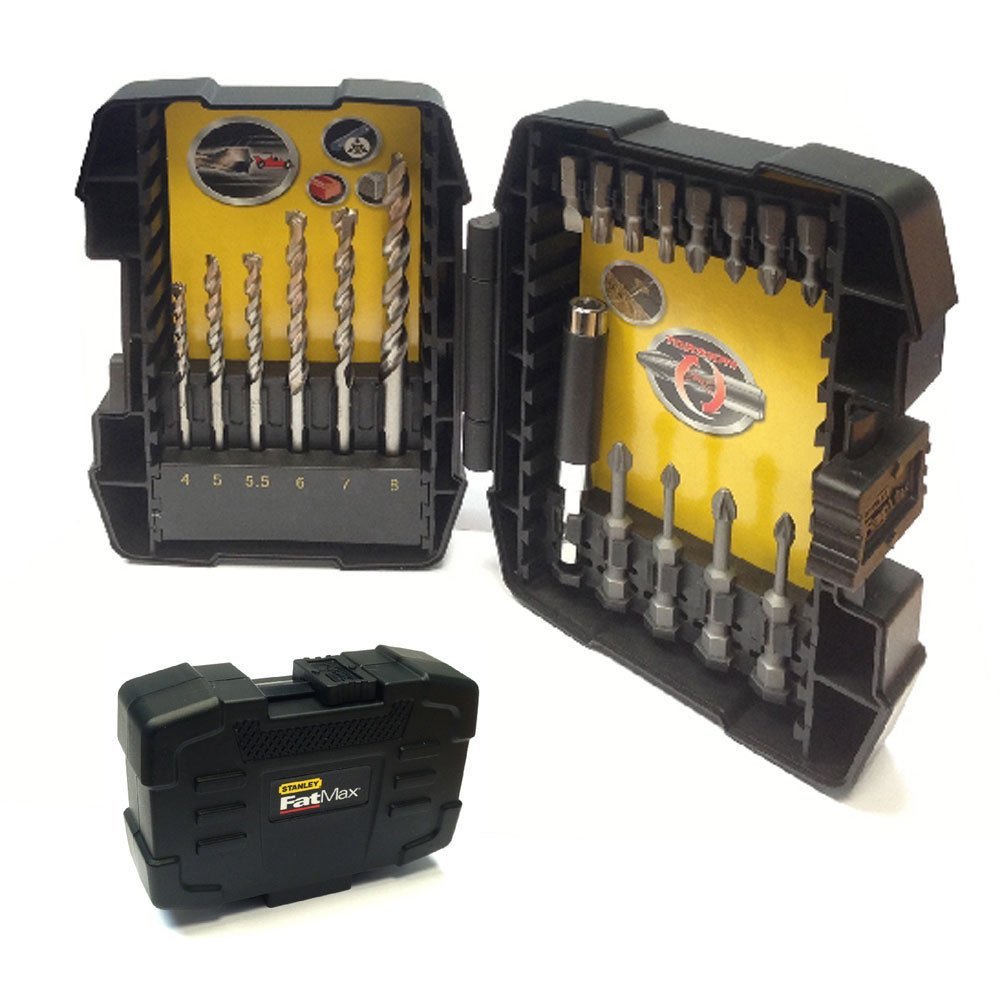 STANLEY -Set of 19 bits x Wall and end caps in Steel C/valigetta-sped.24 H sta88201