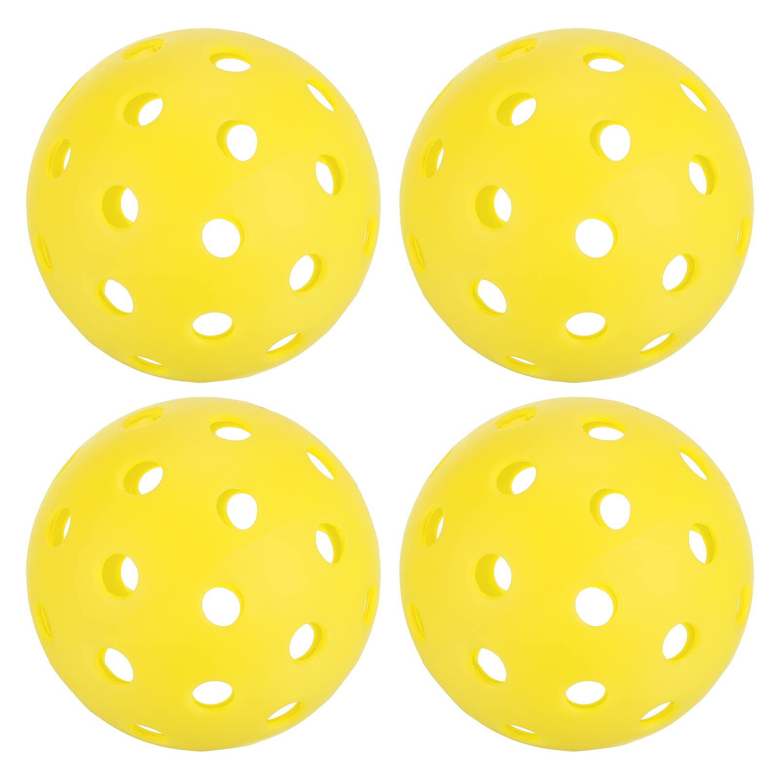 PATIKIL Outdoor Pickleball Balls, 40 Holes Pickleball 4 Pack Pickleball Balls for Amateurs Indoor and Outdoor Sport, Yellow