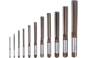uxcell 11pcs Hand Reamers Set 3mm 4mm 5mm 6mm 8mm 10mm 12mm 14mm 16mm 18mm 20mm H7 Metric Alloy Steel Reamer Bit Straight Flu