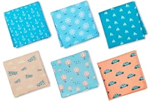 HexaFun 100% Pure Organic Cotton Unisex Handkerchief, Multi-color & Printed, Soft & Stylish, Hankies for Men & Women