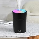 Portable Mist Humidifier Auto Shut-Off USB Powered 220ml Small Desktop Humidifiers with Colorful Light 2 Cool Spray Modes for