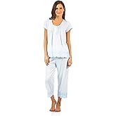 Casual Nights Women's Short Sleeve Floral Capri Pajama Set