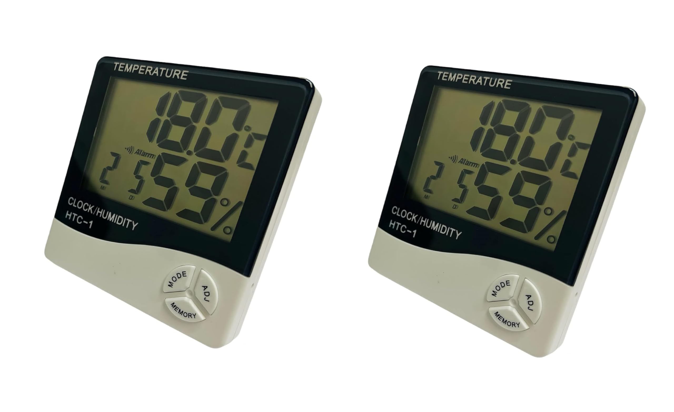 2pcs Indoor Digital Thermometer Hygrometer, Accurate Room Temperature Gauge Humidity Monitor with Alarm Clock - Easy to Read, Max/Min Records, LCD Display, ℃/℉ function