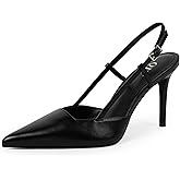 QIY Closed Toe Slingback Heels Women Pumps Strappy Pointed Toe Stiletto Heels for Women Wedding Party Dress Shoes