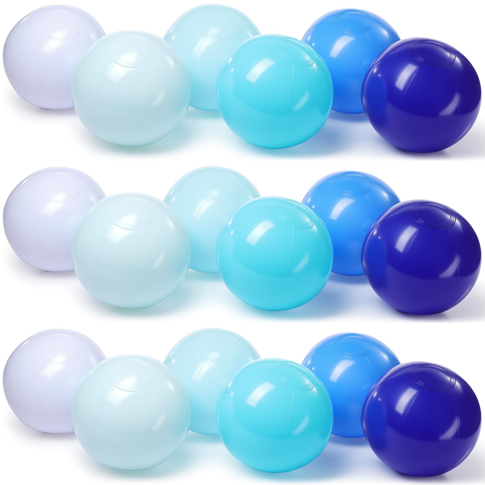 Photo 1 of Realspring 24 Pcs Inflatable Beach Balls for Kids Bulk Pastel Solid Color Jumbo Beach Ball Swim Pool Floating Toys Baby Shower Birthday Summer Party Decor(Blue and White,26.5 Inch)