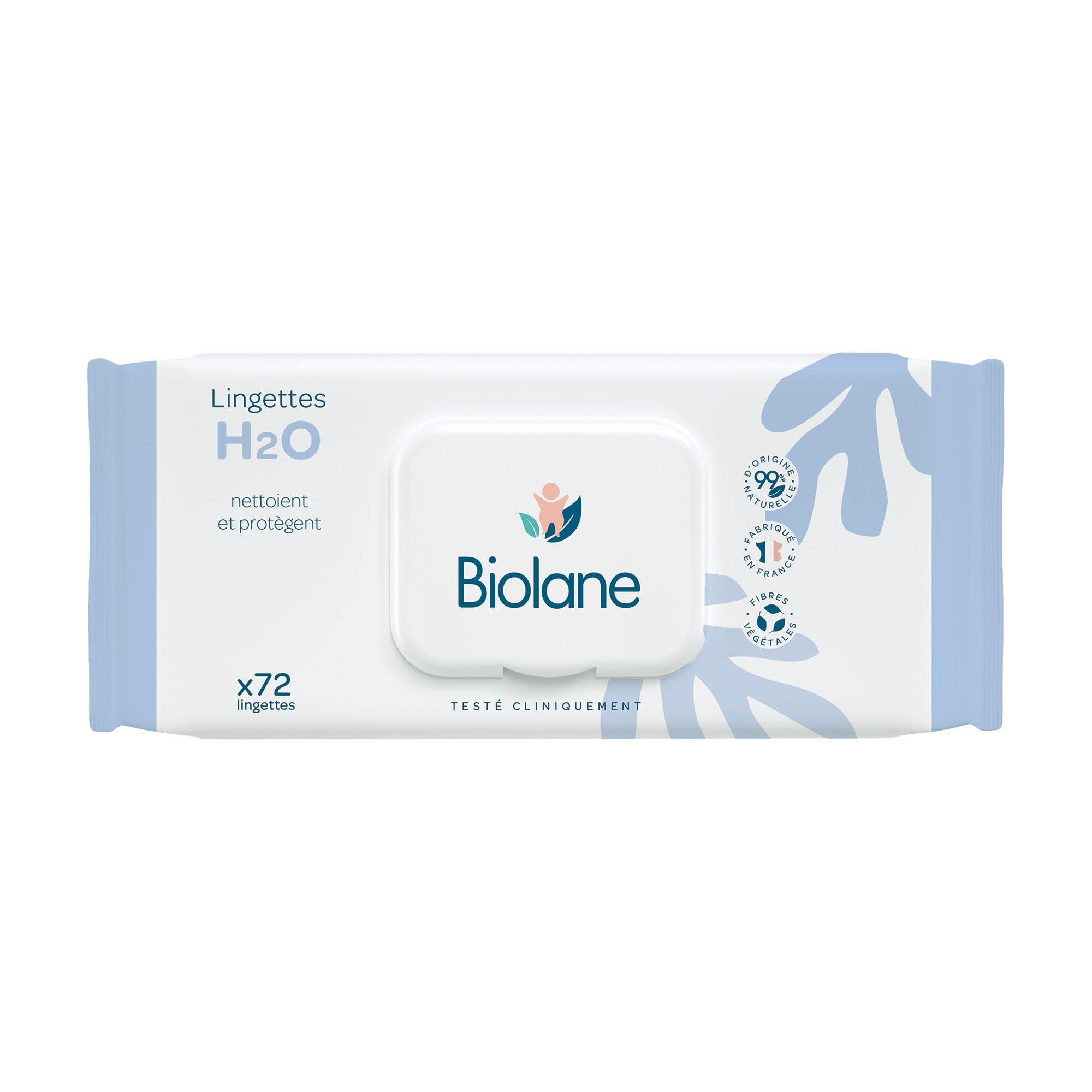 Biolane Thick wipes h2o eco-Refill For Normal Skin, 72 Count (Pack of 1)