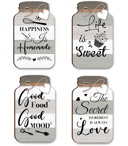 PH PandaHall Vegetable Sayings Wooden Signs - Rustic Farmhouse Kitchen Wall Decor