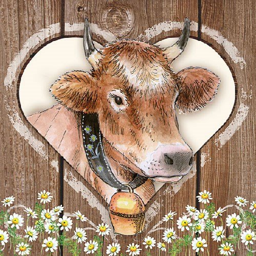 Ambiente Servietten Lunch/Party/ca. 33x33cm Cow - ideal as Gift
