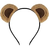 ACO-UINT Bear Ears Headband, Brown Furry Animal Ears Headband for Women Girls Adults Cute Halloween Movable Head band for Cosplay Party Costume Daily Care Hairband for Makeup Washing Face