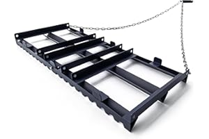 Plorvia 4FT Drag Harrow Driveway Grader, Specially Designed for Smooth and Even Leveling, Tow Behind with Chain for ATV, UTV, Tractor for Lawn Leveling Rake, Land Leveling