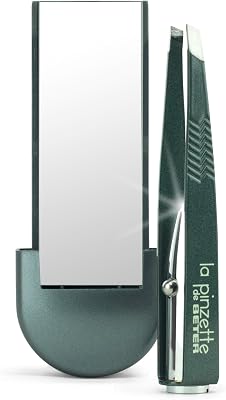 - Pinzette per sopracciglia con luce a led e specchio La Pinzette - Kit sopracciglia - Pinzette di precisione - Pinzetta sopracciglia professionale - Custodia da viaggio ideale - Tweezers