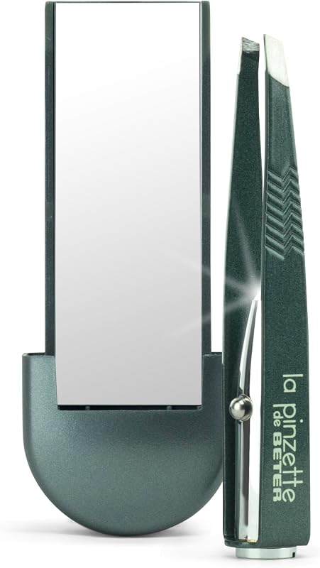 - Pinzette per sopracciglia con luce a led e specchio La Pinzette - Kit sopracciglia - Pinzette di precisione - Pinzetta sopracciglia professionale - Custodia da viaggio ideale - Tweezers