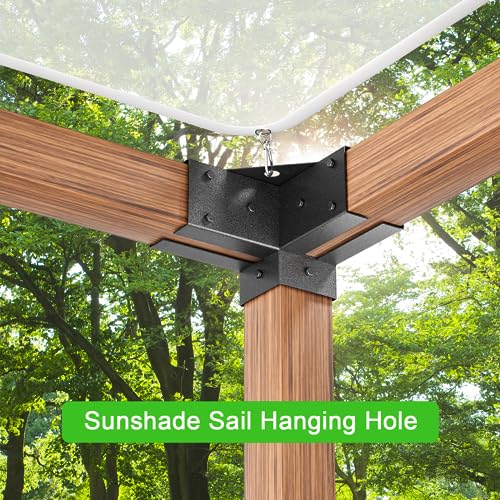 ORIGLE Pergola Brackets - Heavy Duty 4x4 Brackets kit (Q235 Steel Anti-Corrosion, 3.58"x3.58" Fit) - Pergola Kit for DIY Garden, Patio, Gazebo - Weatherproof for 4x4 Wood Beams (4-Pack) | Heavy Duty Q235 Steel with Weatherproof Anti-Corrosion Coating